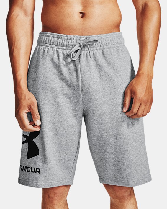 Men's UA Rival Fleece Big Logo Shorts, Gray, pdpMainDesktop image number 0